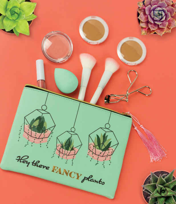 Olivia Moss Plant Perfection Cosmetic Make Up Bag, Aloe Gorgeous, Fancy Plants