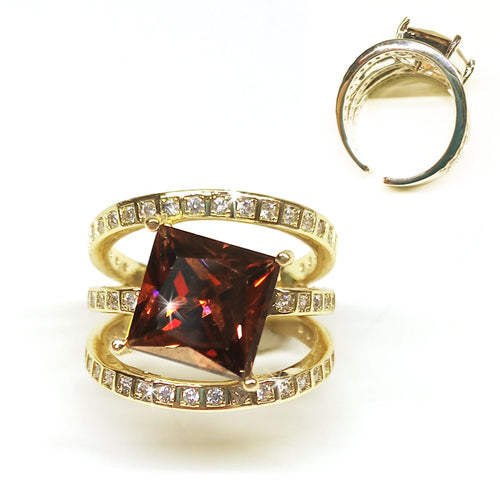 Jacqueline Kent Chocolate Diamond Crystal Gold Ring