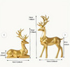 Two Piece Golden Resin Deer Decor Set