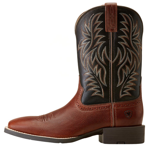 Ariat Mens Sport Wide Square Toe Western Leather Boots