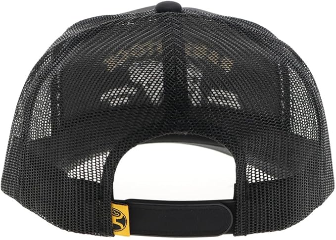 Hooey Mens Rank Stock Logo Adjustable Snapback Trucker Cap Hat, Black