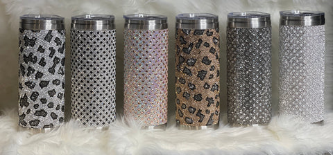 Jacqueline Kent Rhinestone 20oz Bling Tumbler with Clear Lid, Straw and Gift Bag