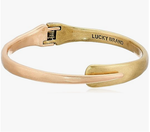 Lucky Brand Womens Gold-Tone Filigree Oblong Drop Earrings