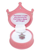 Sparkling Princess Pendant Necklace, Crown Gift Box and Interior Sentiment
