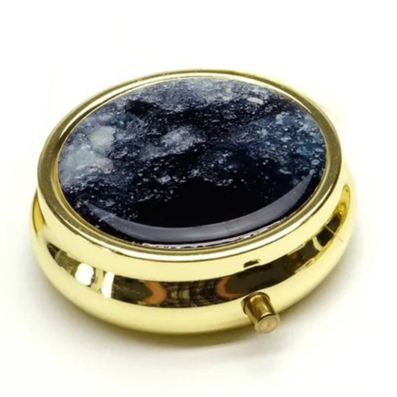 Wellness Keeper Womens Pocket-Sized Gold-Tone Pill Case