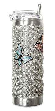 Jacqueline Kent Wings of the Heart Butterfly Crystal Embellished 20oz Tumbler