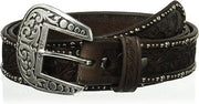 Ariat Womens Nail Head Edge Floral Embossed Leather Belt