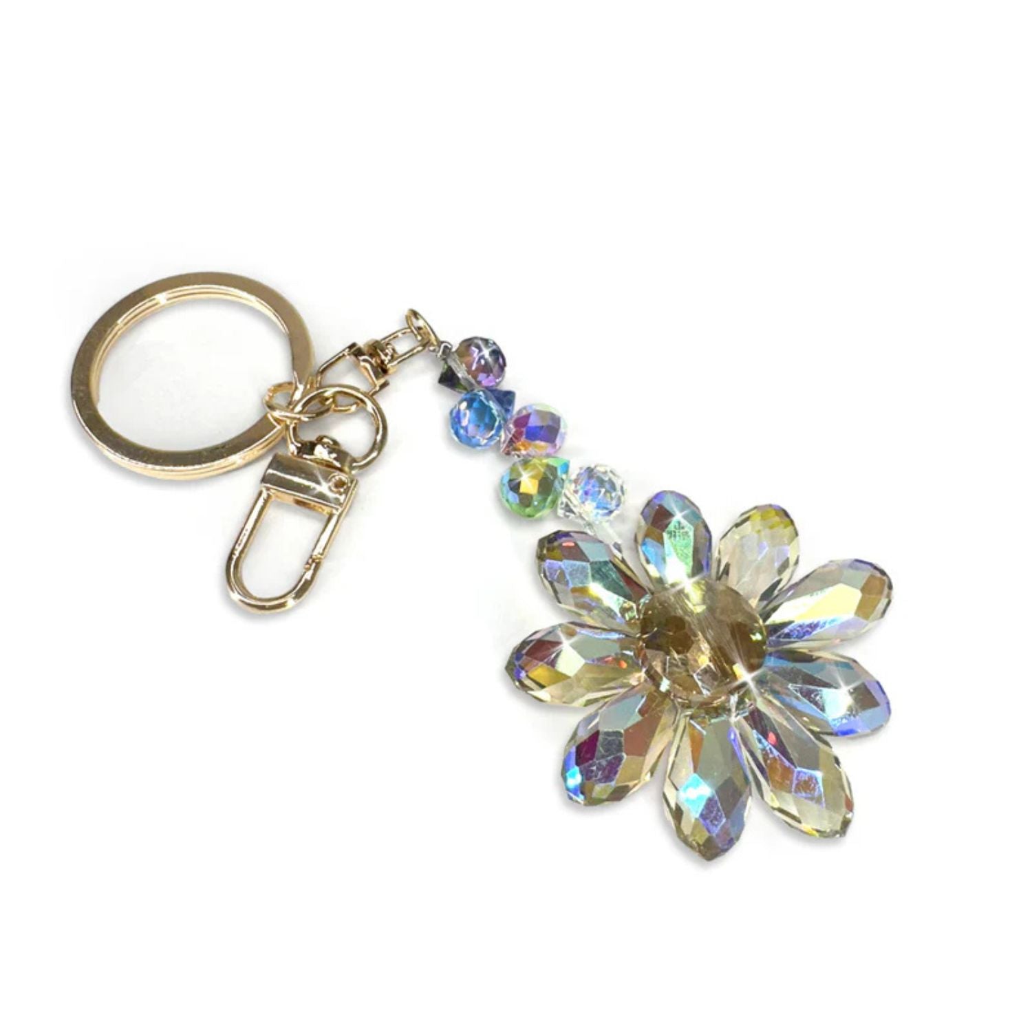 Jacqueline Kent Flower Power Crystal Daisy Purse Charm Keychain