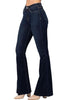 Judy Blue Womens High Waist Raw Hem Tall Flare Denim Jeans