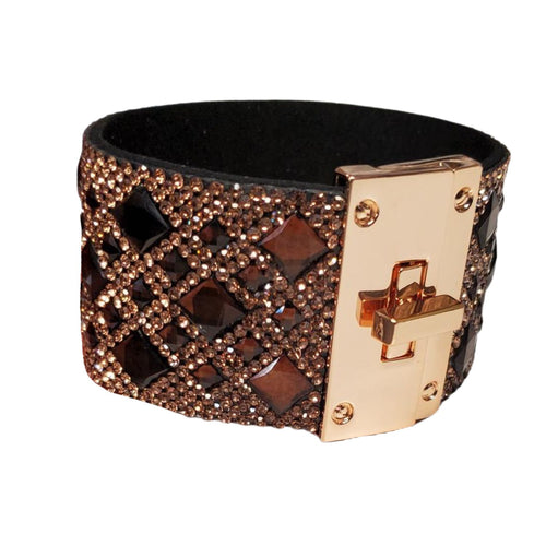 Jacqueline Kent La Creme de Cocoa Crystal Collection Bracelet Cuffs