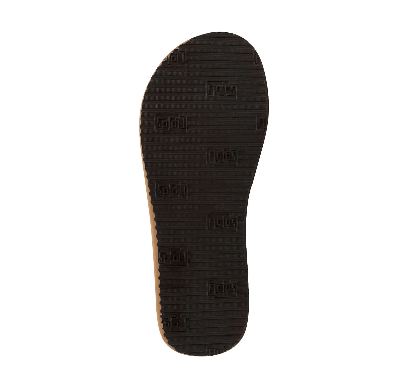 Flojos Womens Sky Slip On Arch Support Flip Flop Thong Sandals- Black/Tan