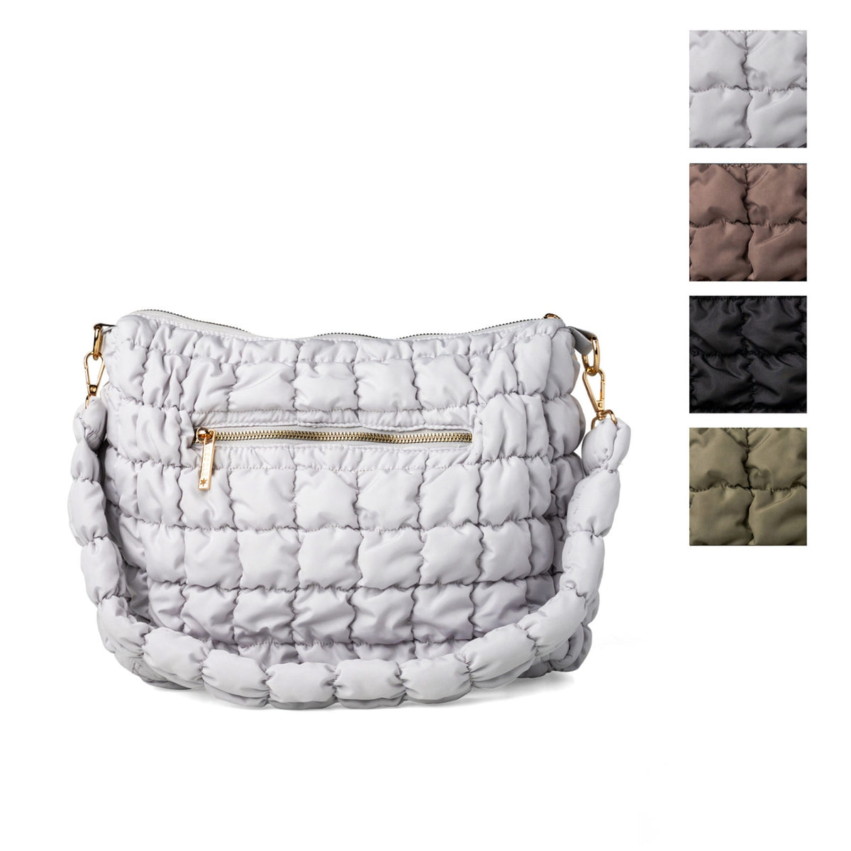 Kedzie Loft Women's Quilted Puffer Shoulder Bag with Removable Strap