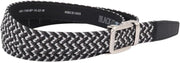 Black Clover Braided Stretch Belt, Grey/Black