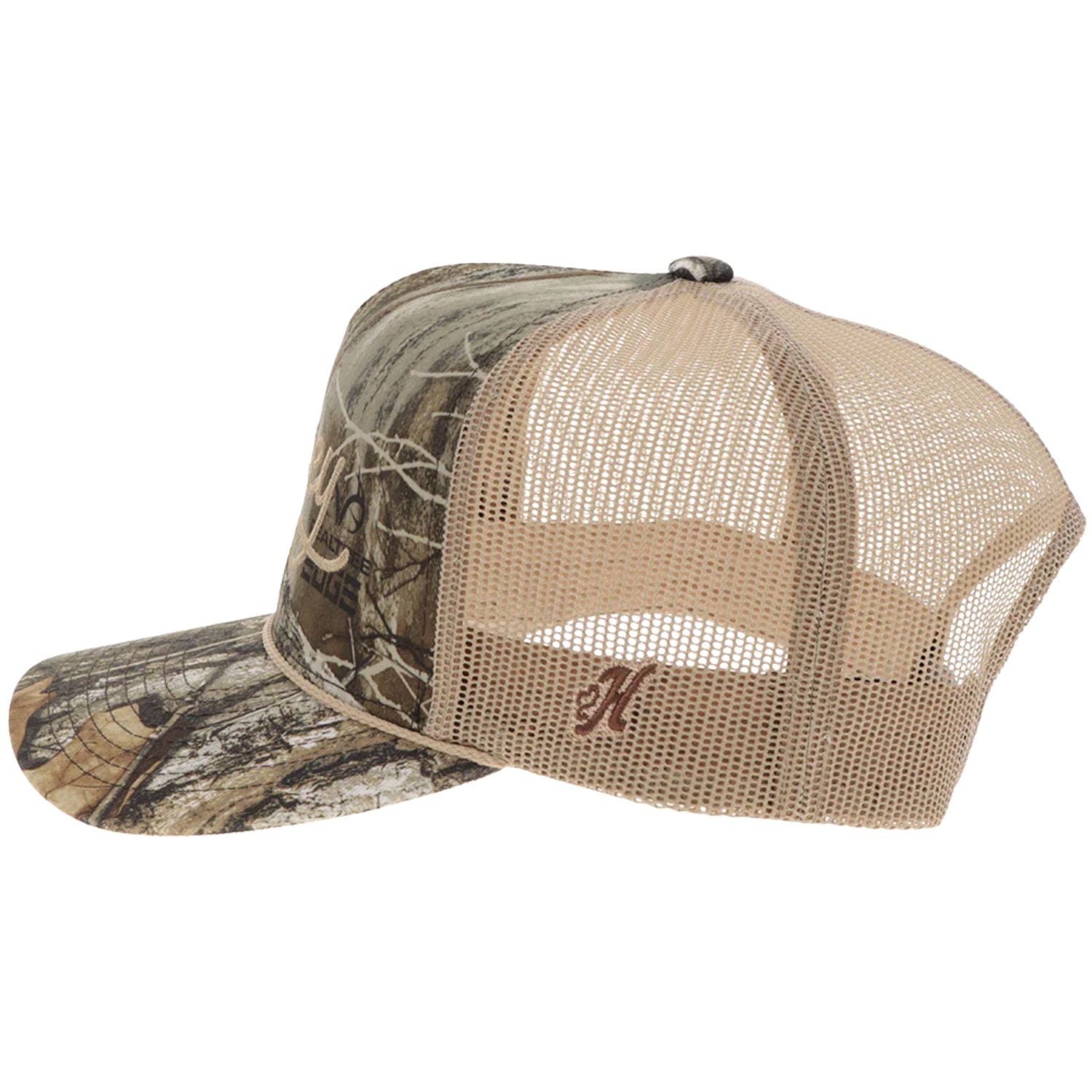 Hooey Mens OG Logo Adjustable Snapback Cap Hat, RealTree Edge Camo/ Tan