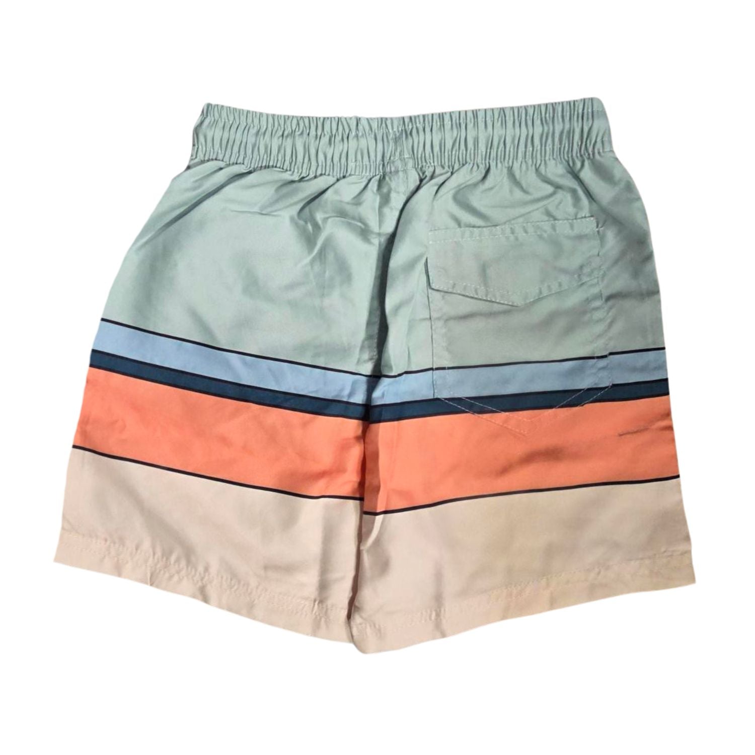 Heat Swimwear Toddler Boys Tie Front Swim Trunk Board Shorts, Aqua Stripes