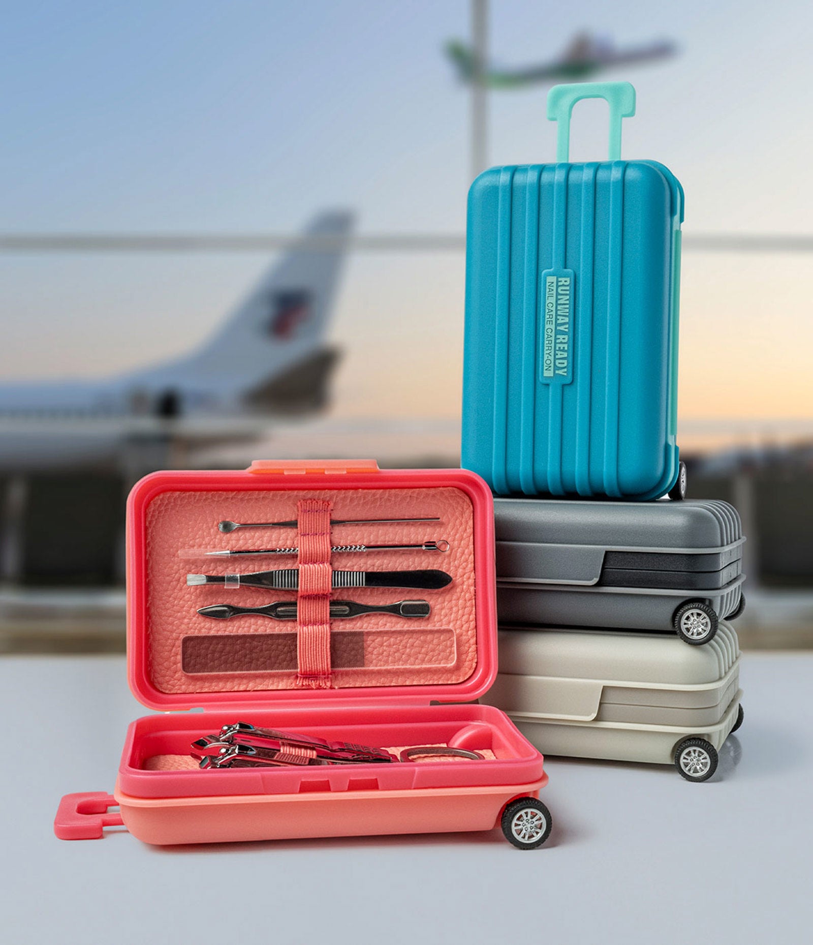Modern Monkey Runway Ready 8-Piece Nail Care Kit Carry-On Mini Suitcase