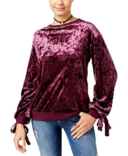 Gypsies & Moondust Juniors' Velvet Sweatshirt (Rose Wine, S)