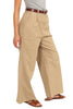 HYFVE Womens Mid Rise Twill Wide Leg Pants