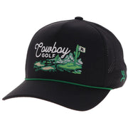 Hooey Mens Cowboy Golf Logo Adjustable Snapback Trucker Cap Hat-Black