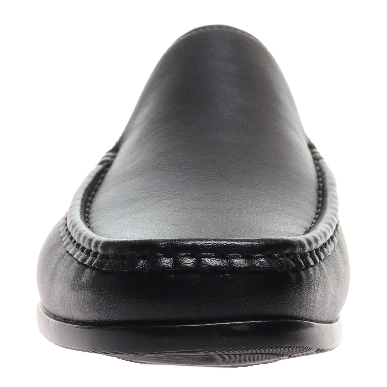 Marco Ferrara Mens Tripp-1 PU Leather Slip On Moccasin Casual Dress Shoes- Black