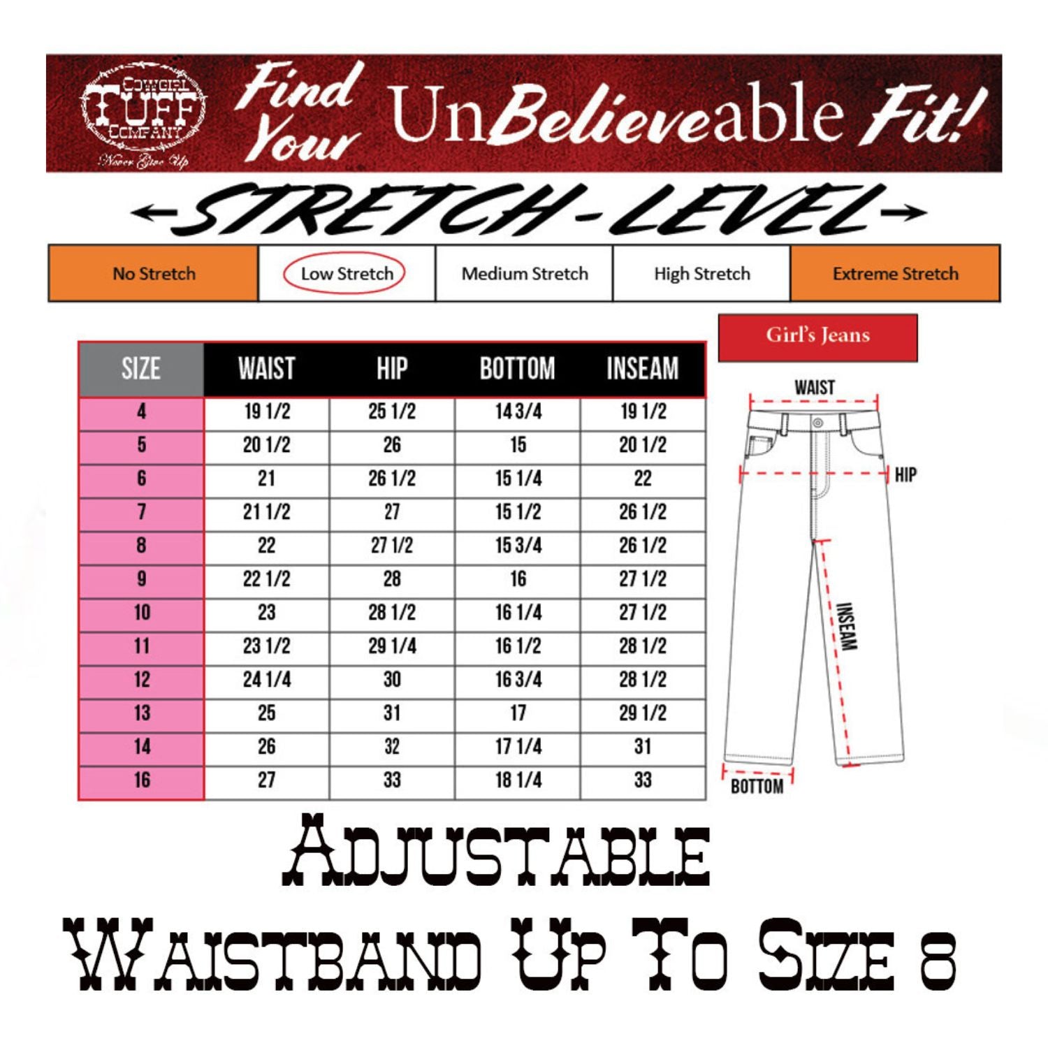 Cowgirl Tuff Girls Fly Western Bootcut Embroidered Mid Rise Jeans