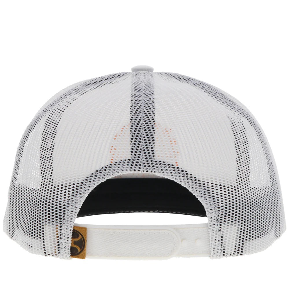 Hooey Mens "Spur" White with Leather Circle Patch and Rope Detail Trucker Hat