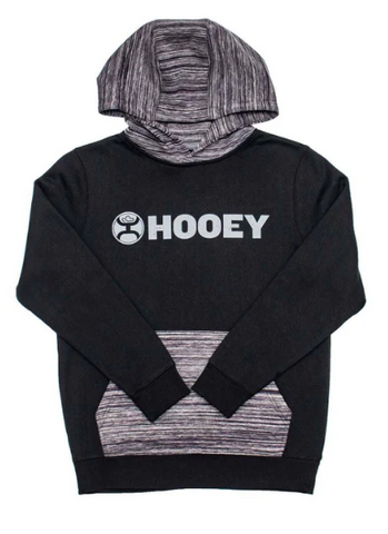 Hooey Youth "Lock Up" Legendary Logo Hoody, Black with Grey, S