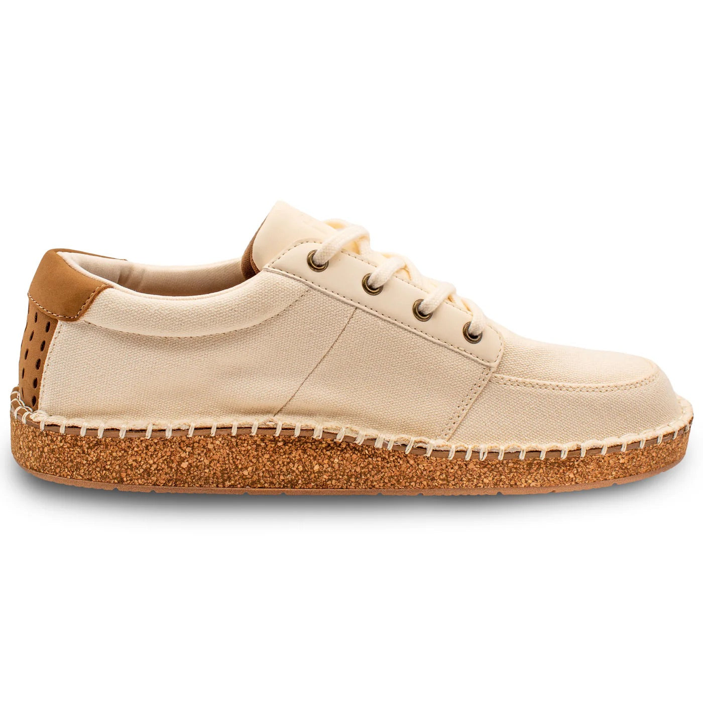 Flojos Mens Solar Canvas Memory Foam Beachcomber Lace Up Shoes, Sand/Gum