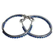 Jacqueline Kent Inside Out Chaparral Crystal Hoop Earrings (Silver/Blue, 40MM)