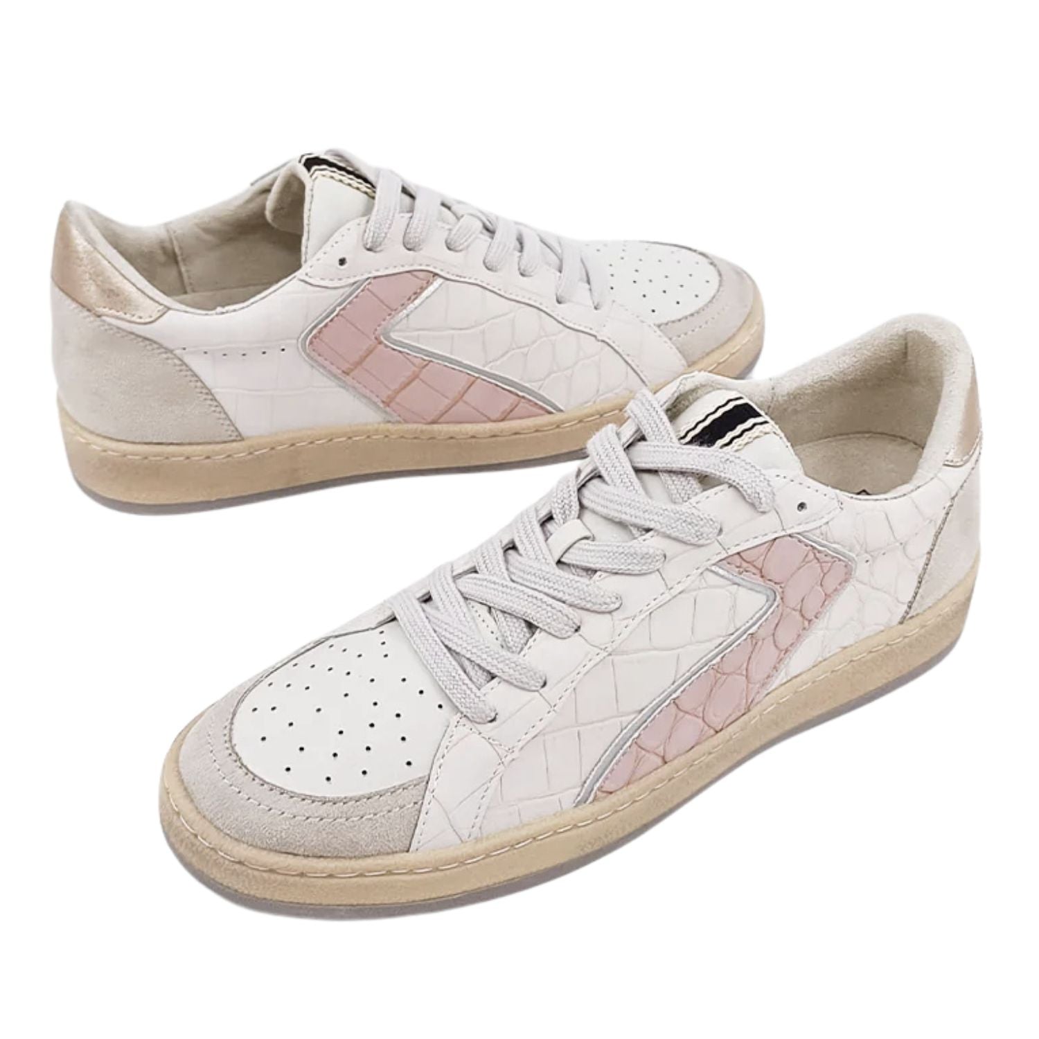 Shu Shop Womens Salma Vintage Fashion Sneakers, Mauve Croco