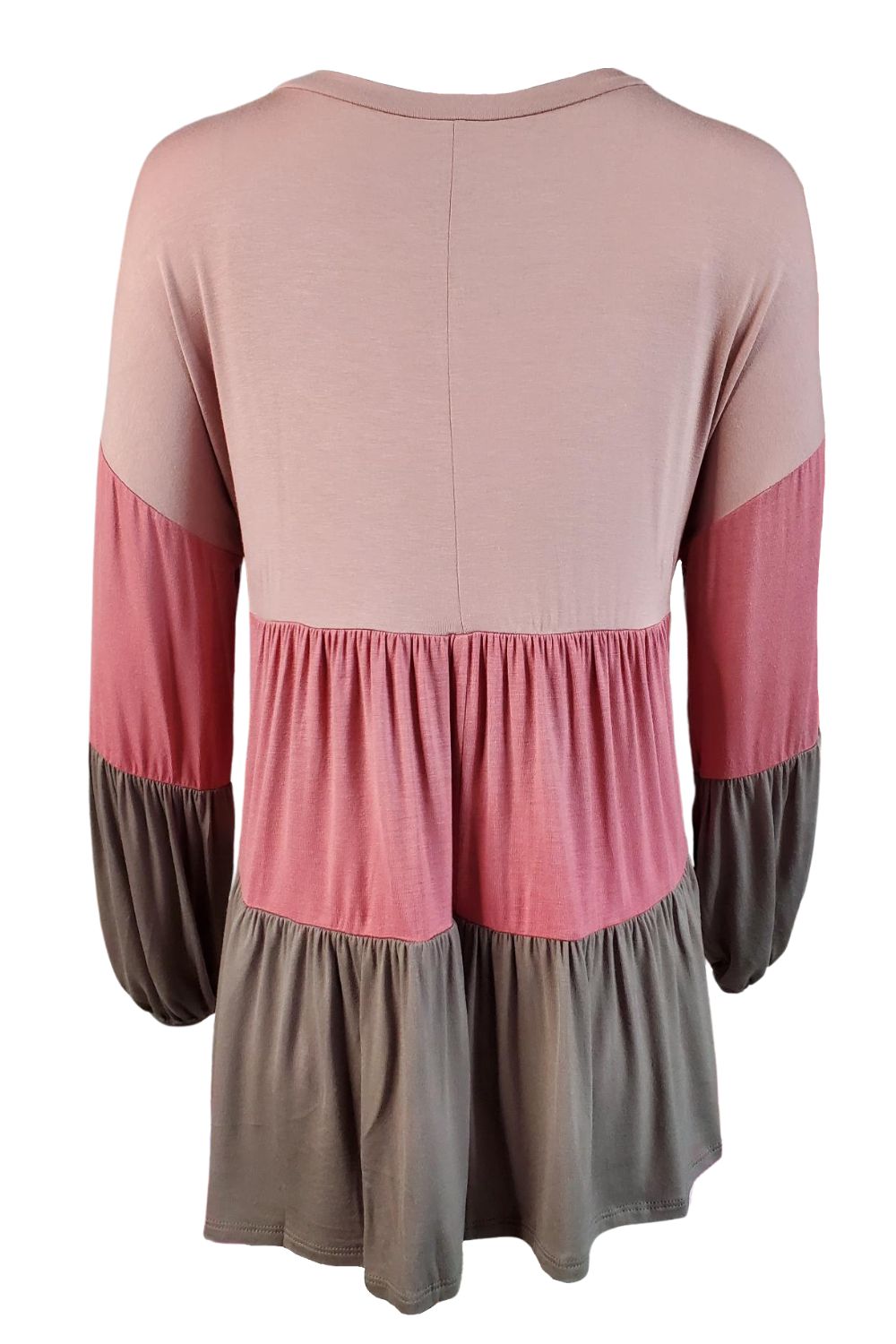 HoneyMe Womens Colorblock Long Sleeve Boho Top