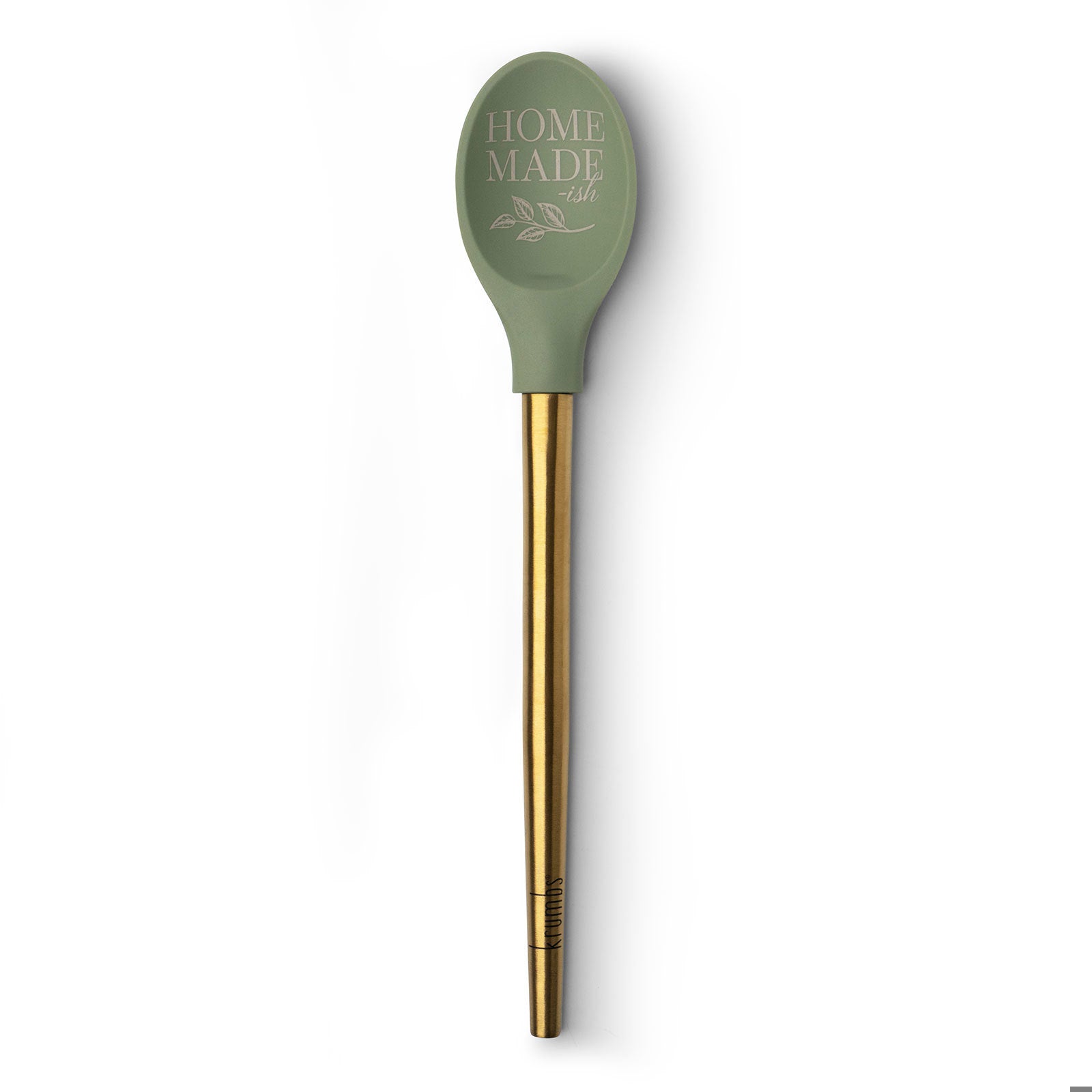 Krumbs Kitchen Elements Collection Silicone Spoon, with Metallic Gold Handle