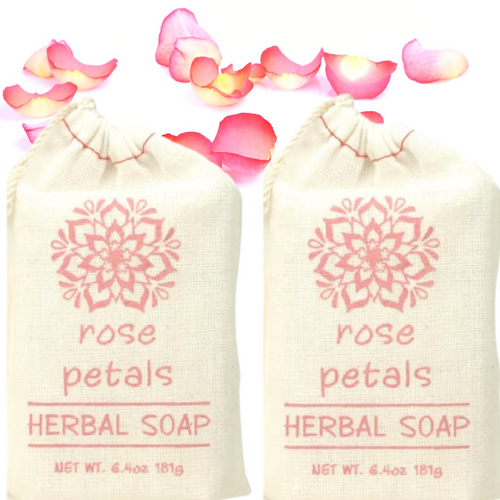 Greenwich Bay Trading Co. Herbal Soaps in a Sack, 6.4oz, Rose Petal, 2 Pack