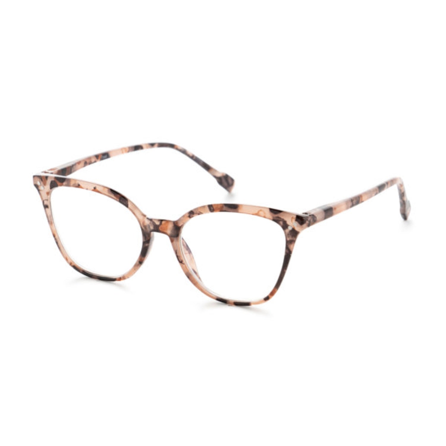 Optimum Optical Readers, Peach/Black Frames w Blue Filter, Good Optics
