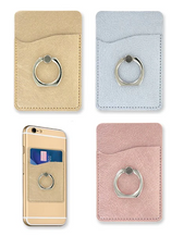 Metallic Ring Cling Cell Phone Stand and Credit Card holder, Adhesive Backing