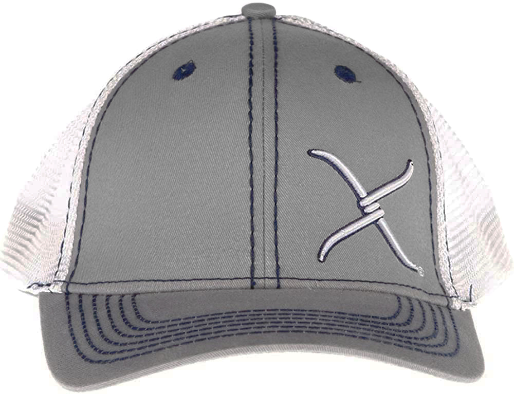 Twisted X Mens Adjustable Snapback Mesh Cap Hat (Grey/White, One Size)