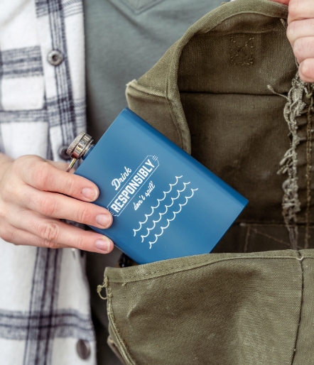 Bunkhouse On The Rockies Stainless Steel Flask, Dishwasher Safe