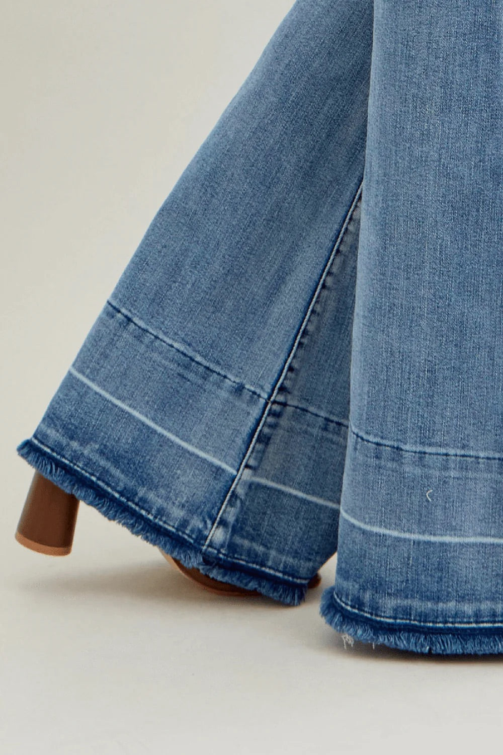 Judy Blue Womens High Waist Contrast Tummy Control Release Hem Flare Denim Jeans