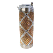 Jacqueline Kent Rhinestone 20oz Tumbler with Clear Lid, Straw and Gift Bag, Wings of Grace Gold Silver