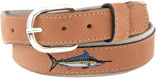 ZEP PRO Mens BTL3 Leather Embroidered Marlin Belt