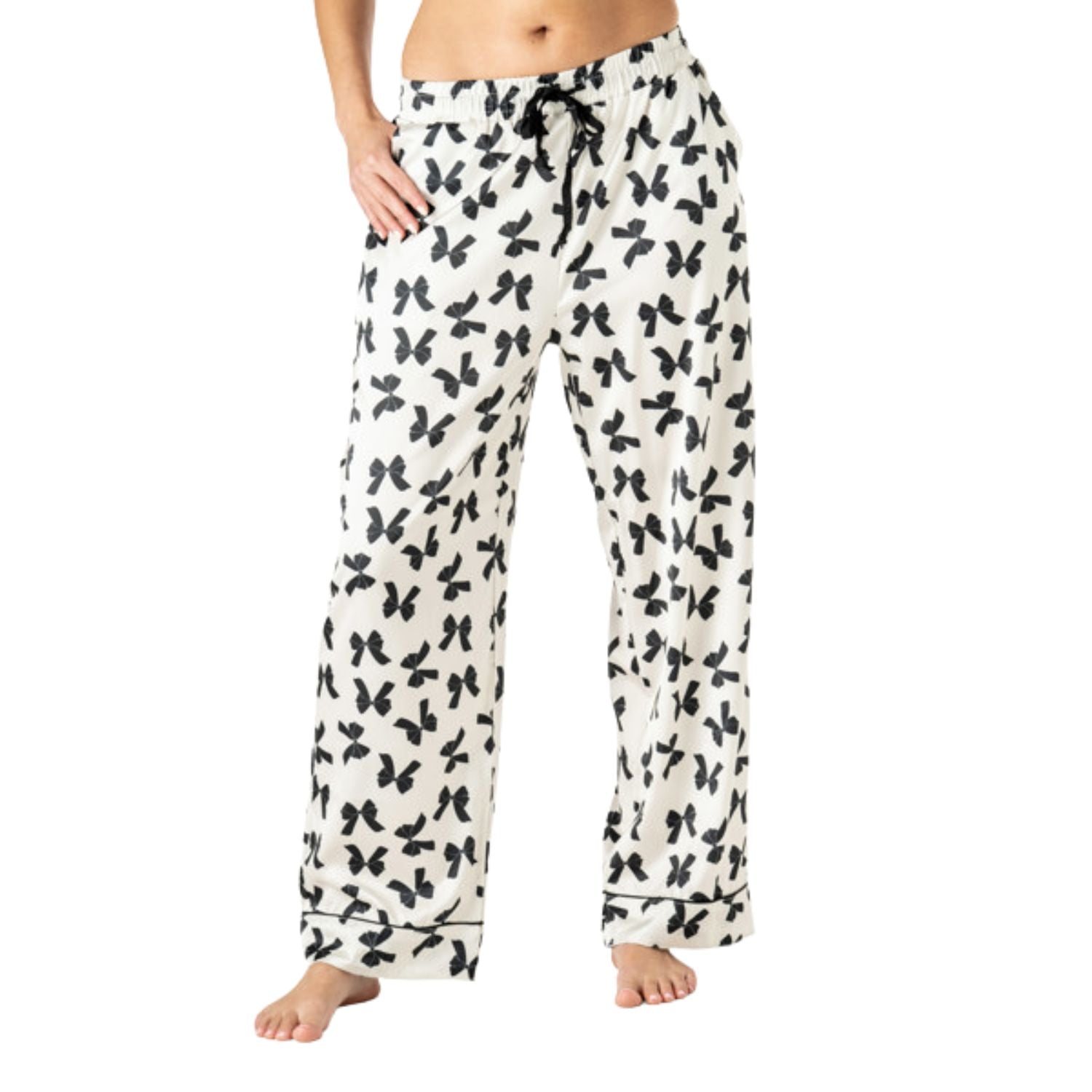 Hello Mello Bow So Lovely Satin Pajama Pant