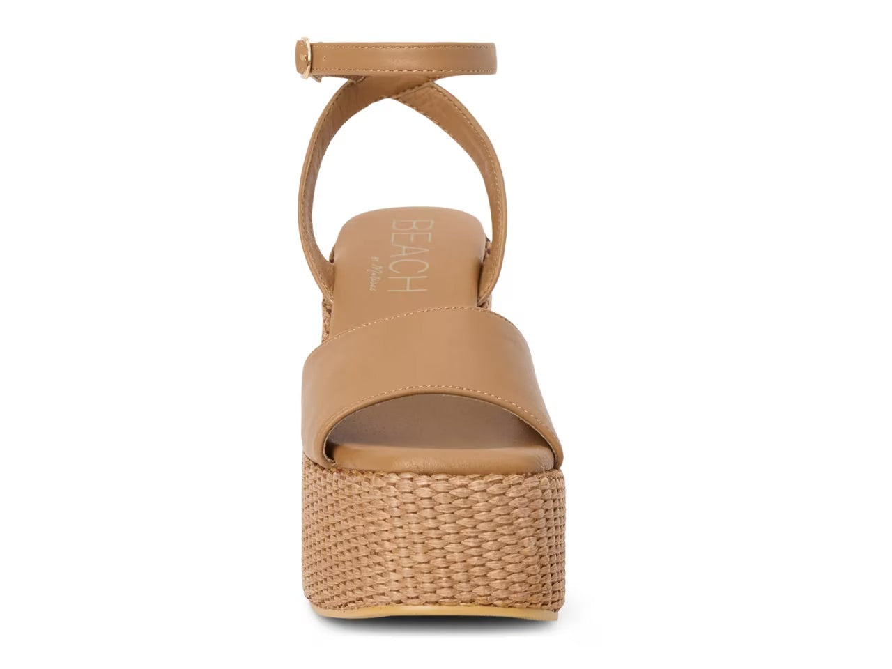 Beach by Matisse Womens Arden Woven Platform Heel Sandal - Cognac