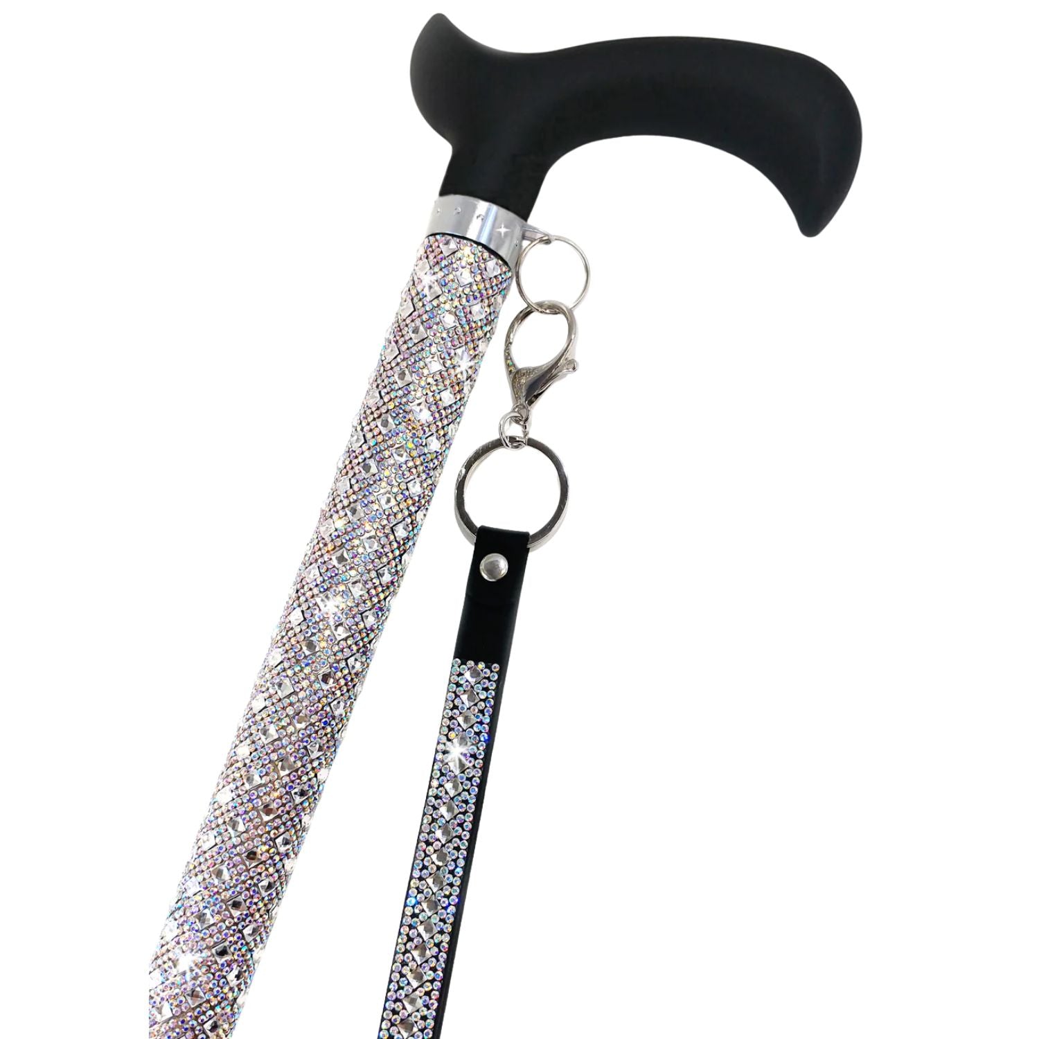 Jacqueline Kent Adjustable Crystal Rhinestone Fashion Sugar Walking Cane