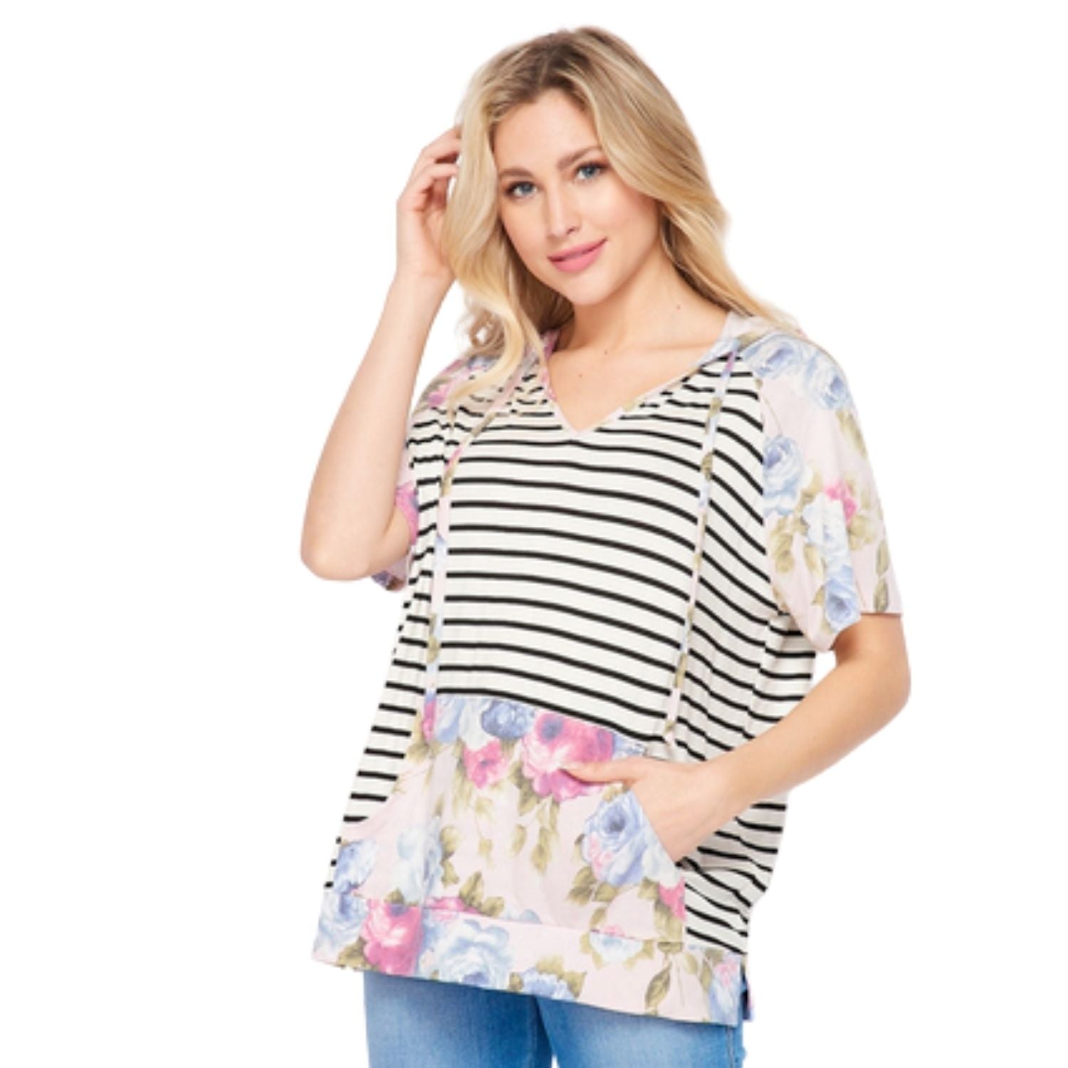 HoneyMe Womens Short Sleeve Hoodie Tee