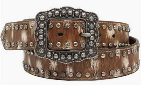 Nocona Womens ZigZag Edge Brown Leather Belt, M