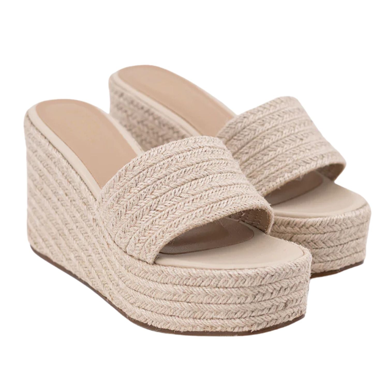 Shu Shop Womens Luna Slip On Wedge Sandals, Natural Woven