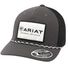 Ariat Mens Flexfit 110 Logo Patch Snapback Cap Hat (Grey/Black)