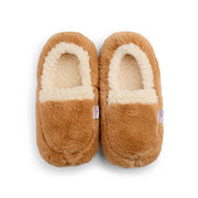 Warmies Heatable Lavender Scented Microwavable Sherpa Slippers- Brown