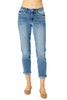 Judy Blue Womens Cuffed Mid Rise Slim Fit Denim Jeans