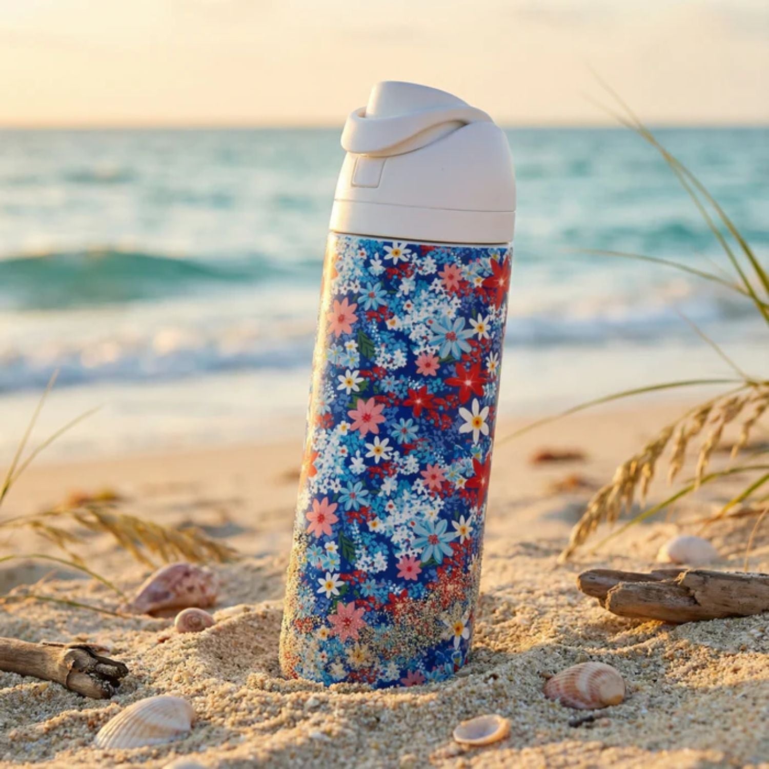 Jane Marie All-American Daisy 24oz Water Bottle With Straw Cap